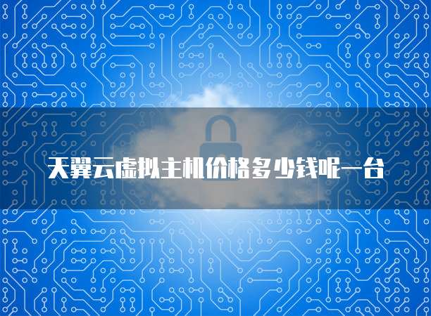 天翼云虚拟主机价格多少钱呢一台