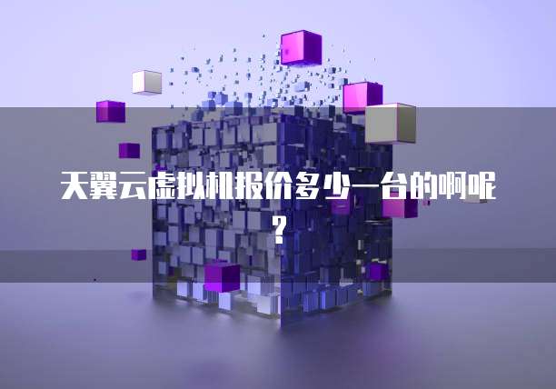 天翼云虚拟机报价多少一台的啊呢?
