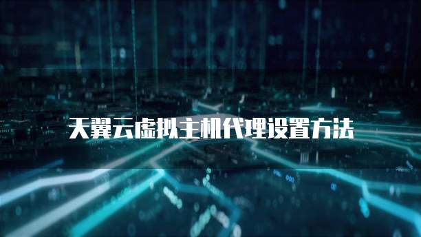 天翼云虚拟主机代理设置方法