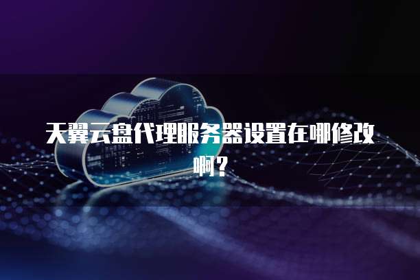 天翼云盘代理服务器设置在哪修改啊?