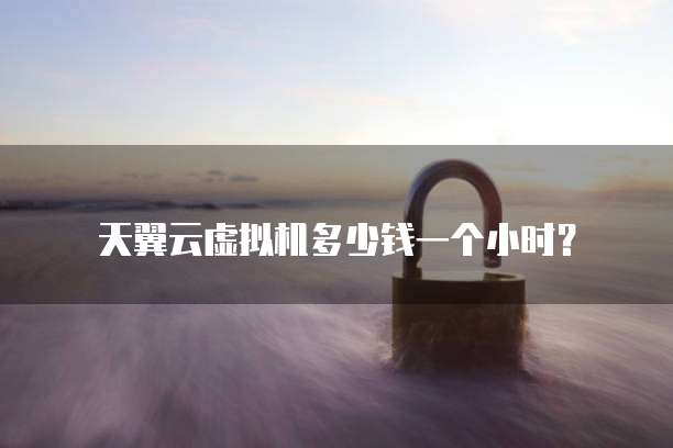 天翼云虚拟机多少钱一个小时?