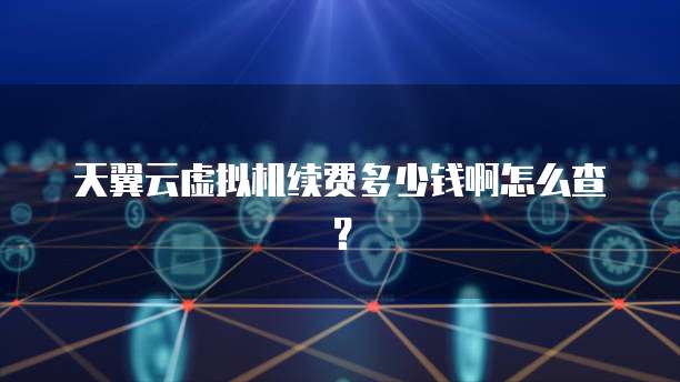 天翼云虚拟机续费多少钱啊怎么查?