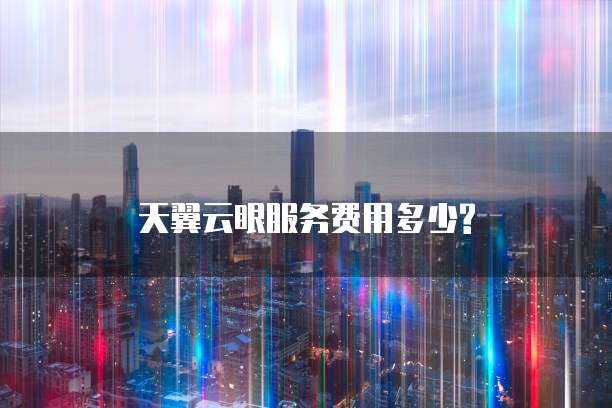 天翼云眼服务费用多少?