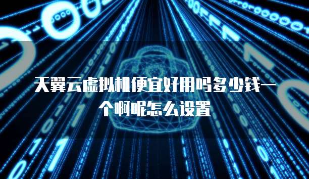 天翼云虚拟机便宜好用吗多少钱一个啊呢怎么设置