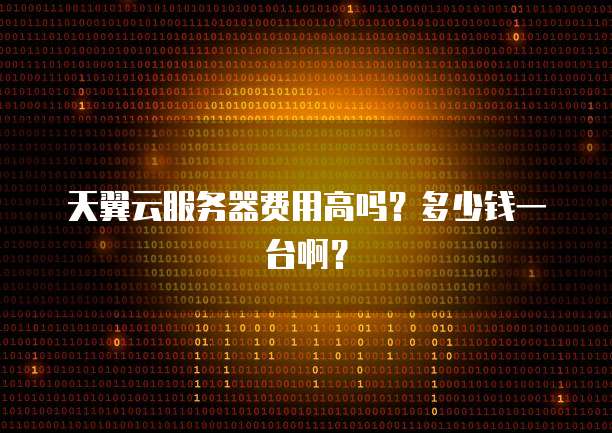 天翼云服务器费用高吗?多少钱一台啊?
