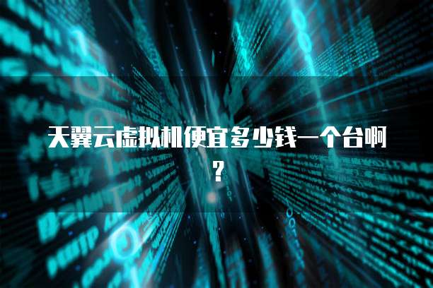 天翼云虚拟机便宜多少钱一个台啊?