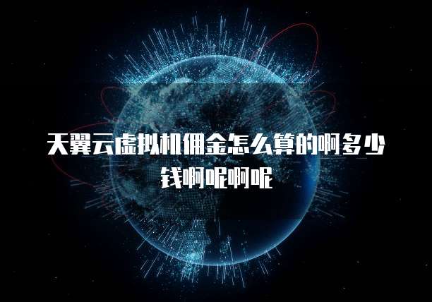 天翼云虚拟机佣金怎么算的啊多少钱啊呢啊呢
