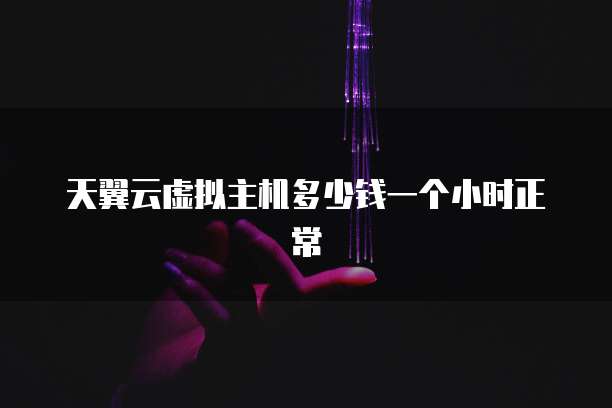 天翼云虚拟主机多少钱一个小时正常