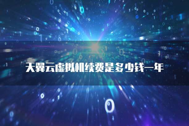 天翼云虚拟机续费是多少钱一年