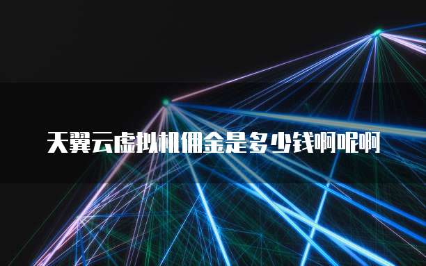 天翼云虚拟机佣金是多少钱啊呢啊