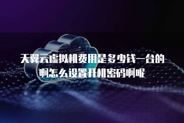 天翼云虚拟机费用是多少钱一台的啊怎么设置开机密码啊呢