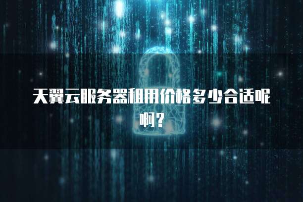 天翼云服务器租用价格多少合适呢啊?