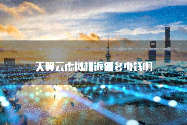 天翼云虚拟机返佣多少钱啊