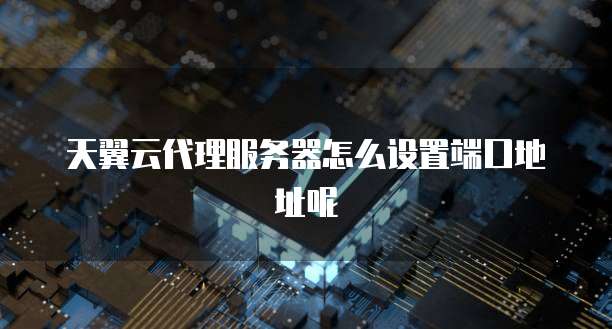 天翼云代理服务器怎么设置端口地址呢