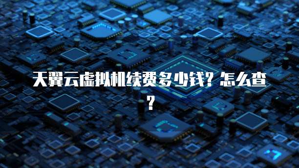 天翼云虚拟机续费多少钱?怎么查?