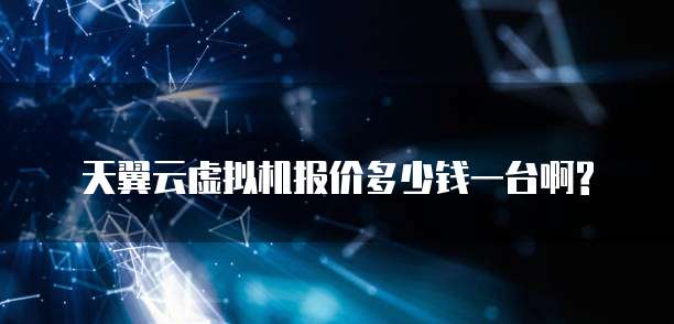天翼云虚拟机报价多少钱一台啊?