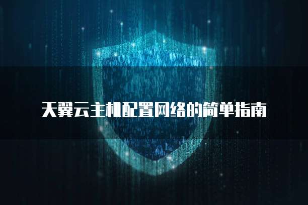 天翼云主机配置网络的简单指南