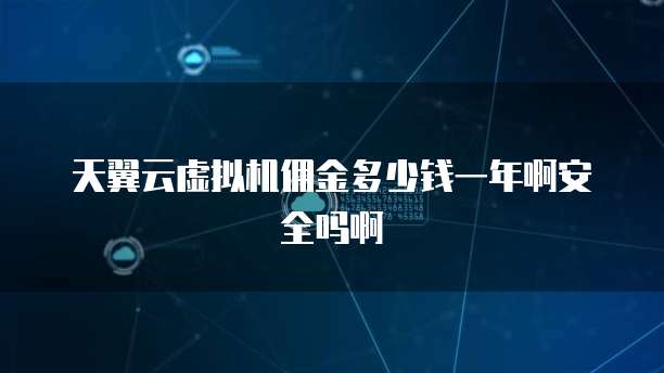 天翼云虚拟机佣金多少钱一年啊安全吗啊