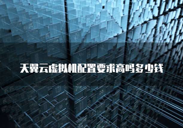 天翼云虚拟机配置要求高吗多少钱
