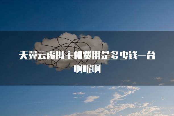 天翼云虚拟主机费用是多少钱一台啊呢啊