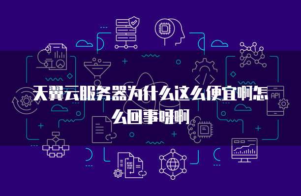 天翼云服务器为什么这么便宜啊怎么回事呀啊