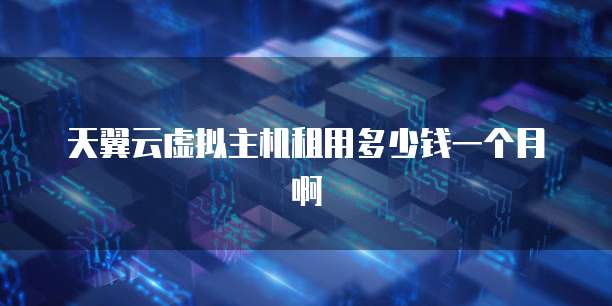 天翼云虚拟主机租用多少钱一个月啊