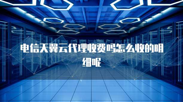 电信天翼云代理收费吗怎么收的明细呢