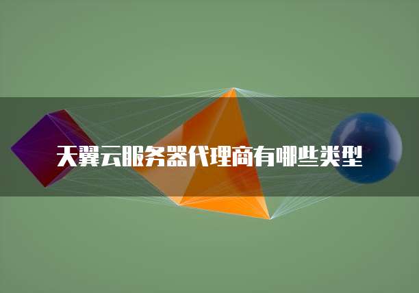 天翼云服务器代理商有哪些类型