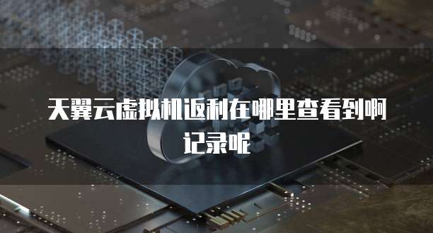 天翼云虚拟机返利在哪里查看到啊记录呢