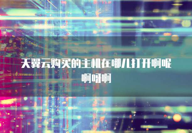 天翼云购买的主机在哪儿打开啊呢啊呀啊
