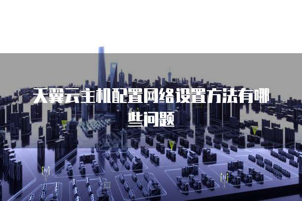 天翼云主机配置网络设置方法有哪些问题