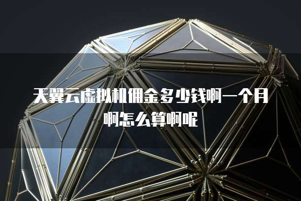 天翼云虚拟机佣金多少钱啊一个月啊怎么算啊呢