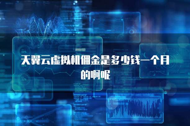 天翼云虚拟机佣金是多少钱一个月的啊呢