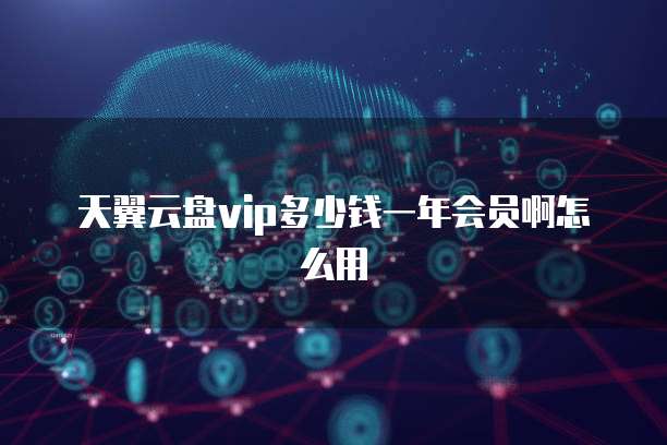 天翼云盘vip多少钱一年会员啊怎么用