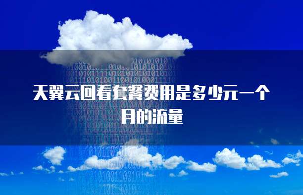 天翼云回看套餐费用是多少元一个月的流量
