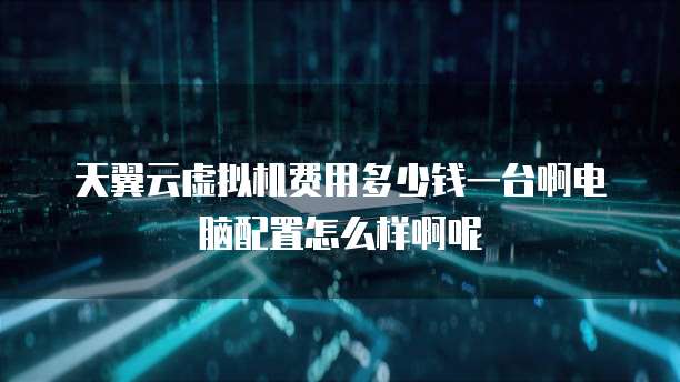 天翼云虚拟机费用多少钱一台啊电脑配置怎么样啊呢