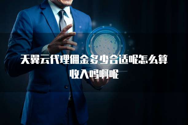 天翼云代理佣金多少合适呢怎么算收入吗啊呢