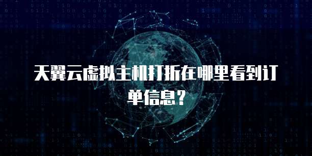 天翼云虚拟主机打折在哪里看到订单信息?