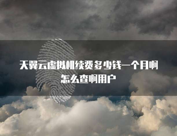 天翼云虚拟机续费多少钱一个月啊怎么查啊用户