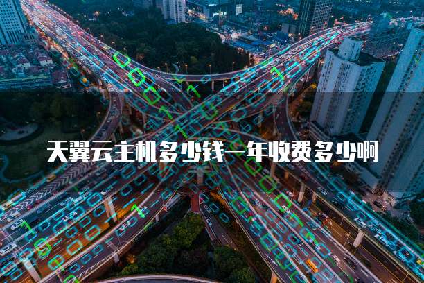 天翼云主机多少钱一年收费多少啊
