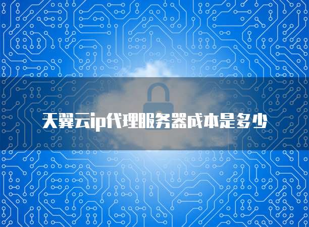 天翼云ip代理服务器成本是多少