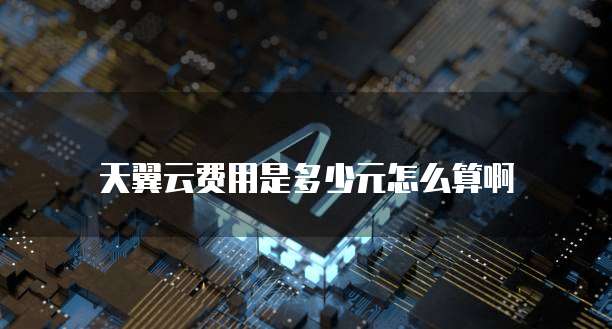 天翼云费用是多少元怎么算啊