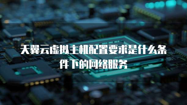 天翼云虚拟主机配置要求是什么条件下的网络服务