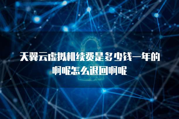天翼云虚拟机续费是多少钱一年的啊呢怎么退回啊呢