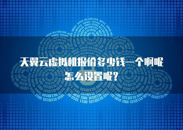 天翼云虚拟机报价多少钱一个啊呢怎么设置呢?