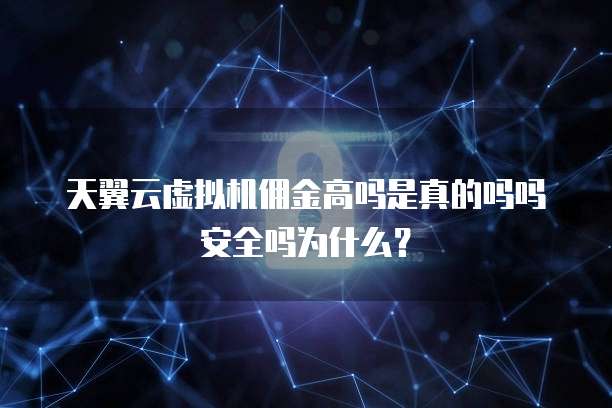 天翼云虚拟机佣金高吗是真的吗吗安全吗为什么？