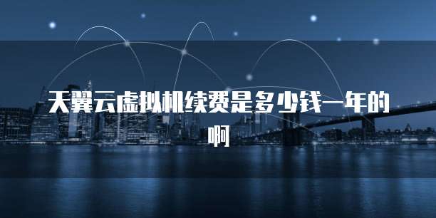 天翼云虚拟机续费是多少钱一年的啊