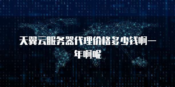 天翼云服务器代理价格多少钱啊一年啊呢