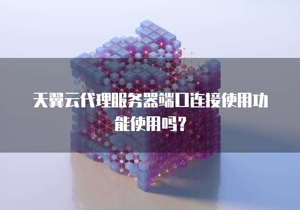 天翼云代理服务器端口连接使用功能使用吗?