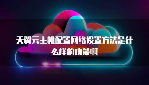 天翼云主机配置网络设置方法是什么样的功能啊